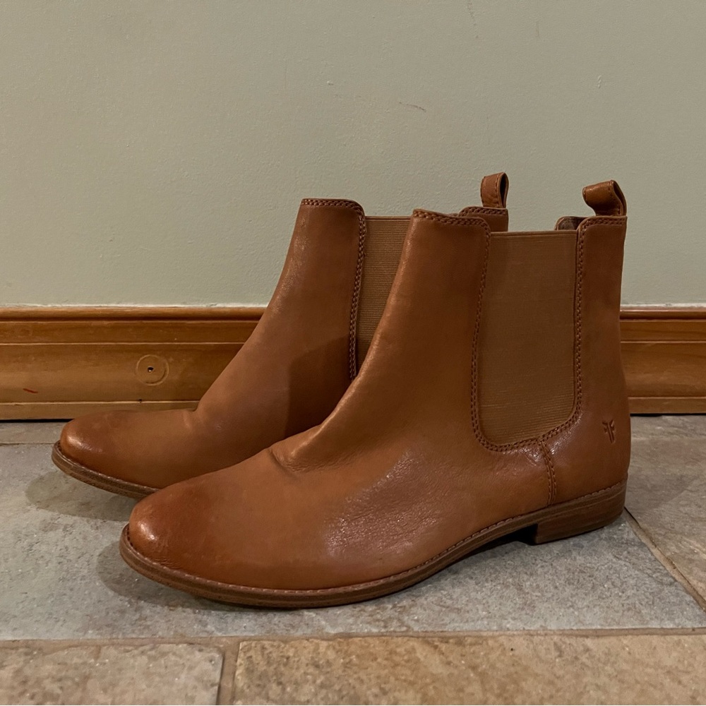 Frye Chelsea boots, tan, size 9.5